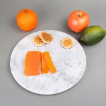 Creative Home 12 in. Natural Off-White Marble Round Serving Board for Cheese, Dessert, and Cake thumbnail 6