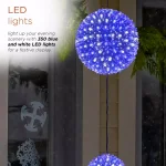 Alpine Corporation 37 in. 3-Tier Hanging Christmas Ornament with 350 Blue and White Chasing LED Lights thumbnail 6