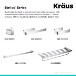 KRAUS Stelios Chrome Bathroom Robe and Towel Hook, Solid Brass thumbnail 7