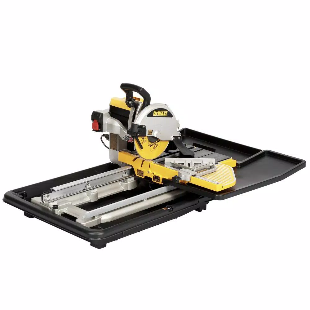 DEWALT 10 in. Wet Tile Saw with 1.5 HP Motor and Cantilevering Rail System