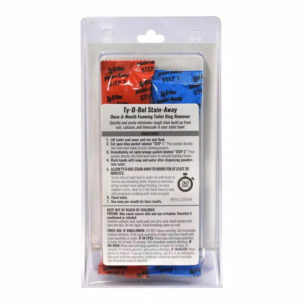 Ty-D-Bol Stain Away Foaming Toilet Ring Remover, 4.5 oz (3 Pack)