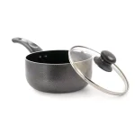 Better Chef 2 Qt. Aluminum Nonstick Saucepan with Tempered Glass Lid, Gray thumbnail 1
