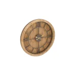LITTON LANE 40 in. Rustic Round Cypress Wood Wall Clock with Roman Numerals thumbnail 3