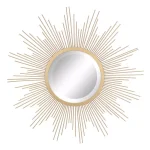 Stonebriar Collection Stonebriar Gold Sunburst Wall Mirror - Contemporary Art Deco Metal Frame Accent Mirror thumbnail 1