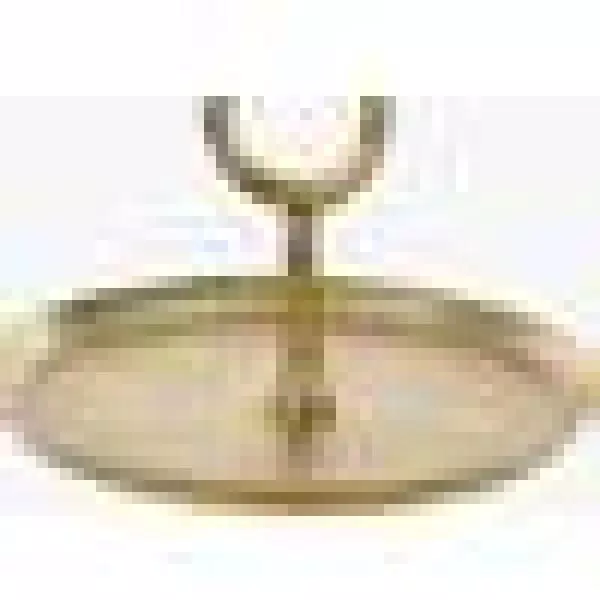 LITTON LANE Modern Reflections 3-Tier Gold Aluminum Cake Stand, 22 x 17 in.