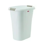 Rubbermaid 8 Gallon White Rectangular Trash Can with LinerLock thumbnail 1