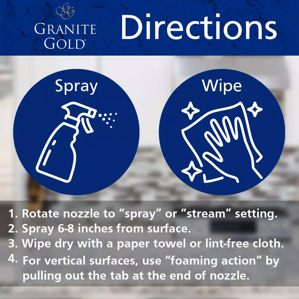 Granite Gold Natural Stone Daily Cleaner, Streak-Free Formula, 24 oz (3-Pack)