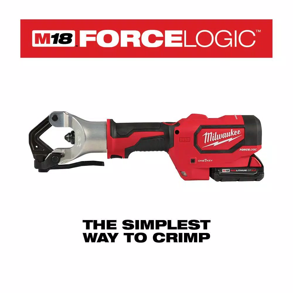 Milwaukee M18 FORCE LOGIC 750 MCM Dieless Crimping Tool Kit with 2 2.0 Ah Batteries and Bag
