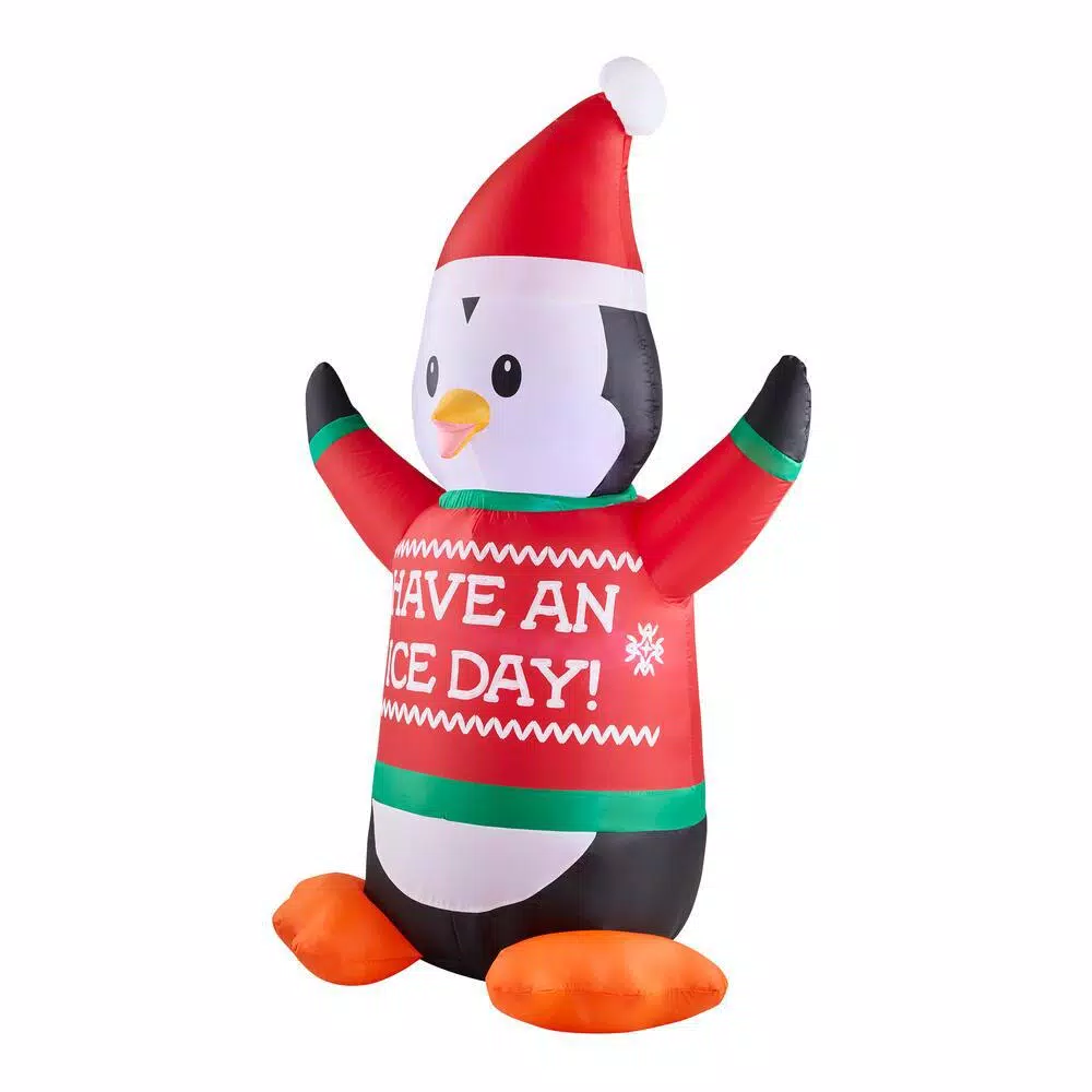 Home Accents Holiday 6 ft. Airblown Inflatables Animated Shivering Penguin Holiday Decor