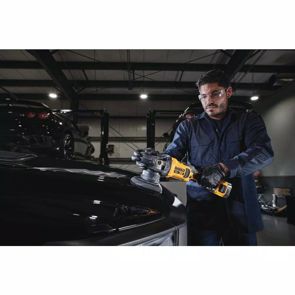 DEWALT 20V MAX XR Cordless Brushless 5 in. Variable Speed Random Orbit Polisher Kit with (2) 5.0 Ah Batteries & Charger