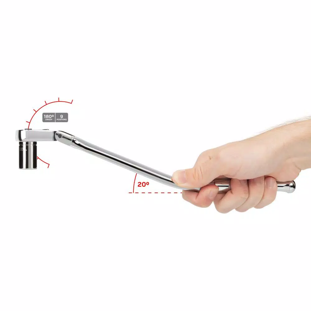 TEKTON 3/8 in. Drive 12 in. Flex Head Quick-Release Bent Handle Ratchet