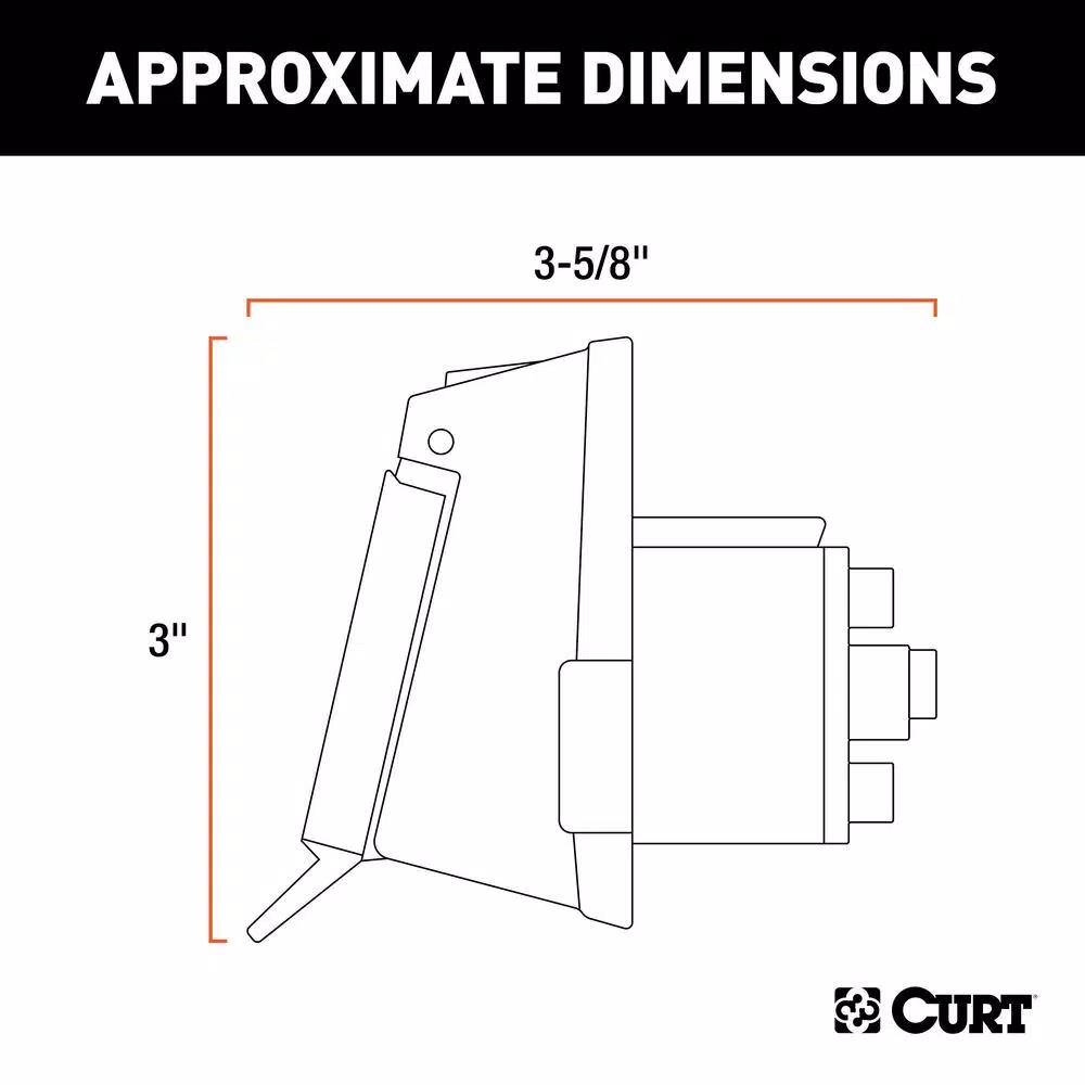 CURT 7-Way Round Trailer Connector Socket - Vehicle Side