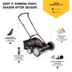 Remington 18 in. Manual Walk Behind Reel Lawn Mower with Bagger and 9-Position Height Adjustment thumbnail 2