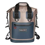 Camp-Zero Premium 17.2 Qt Soft-Side Backpack Cooler Bag, Beige and Blue thumbnail 1