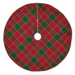 VHC Brands Tristan 48 in. Cherry Red and Shamrock Green Plaid Christmas Tree Skirt thumbnail 1
