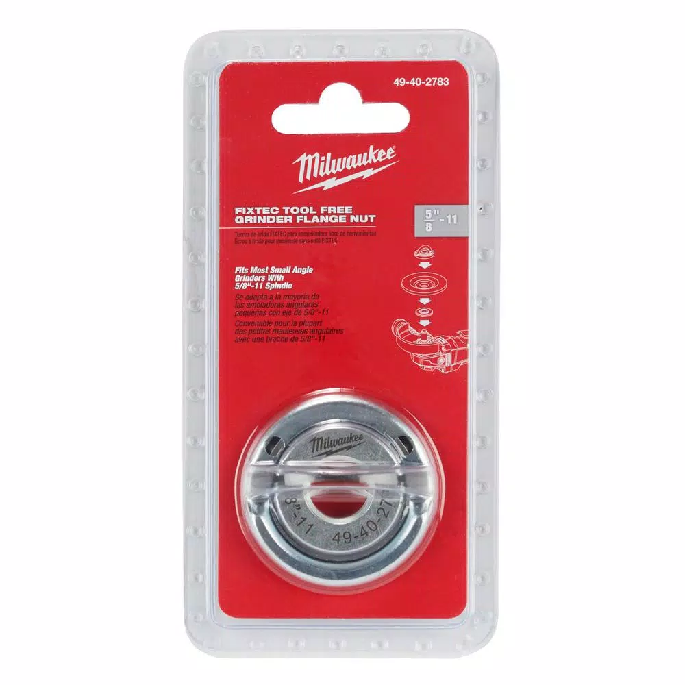 Milwaukee Fixtec Tool-Free Grinder Flange Nut for 5/8"-11 Spindles