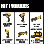 DEWALT 20V MAX Cordless Combo Kit with Brushless Oscillating Tool, 2 Batteries & Charger thumbnail 2