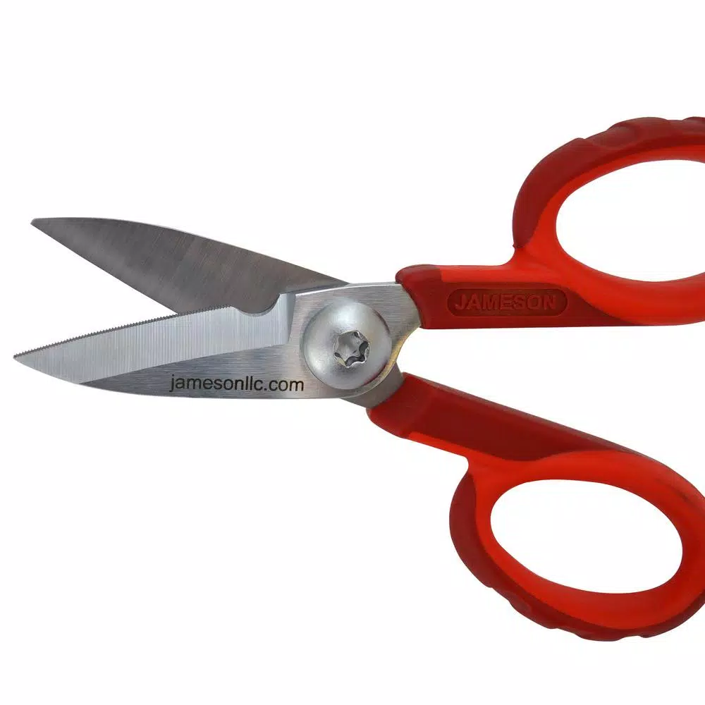 Jameson Fiber Optic Insulated Electricians Scissors, High Carbon Stainless Steel, 5.5 in. (3-Pack)