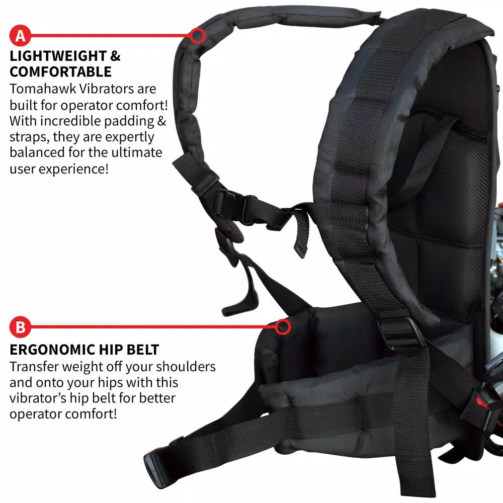 Tomahawk Power Tomahawk 1.6 HP Honda Gas Powered Concrete Vibrator with 10 ft. Flex Shaft Backpack