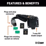 CURT Custom 7-Way RV Blade Trailer Wiring Harness for Ford F250 F350 F450 F550 thumbnail 3