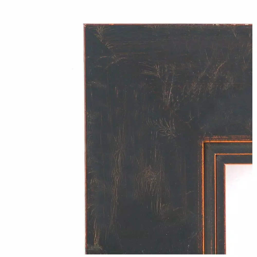 Amanti Art Milano 26 in. Square Beveled Edge Bathroom Vanity Mirror, Bronze Wood Frame