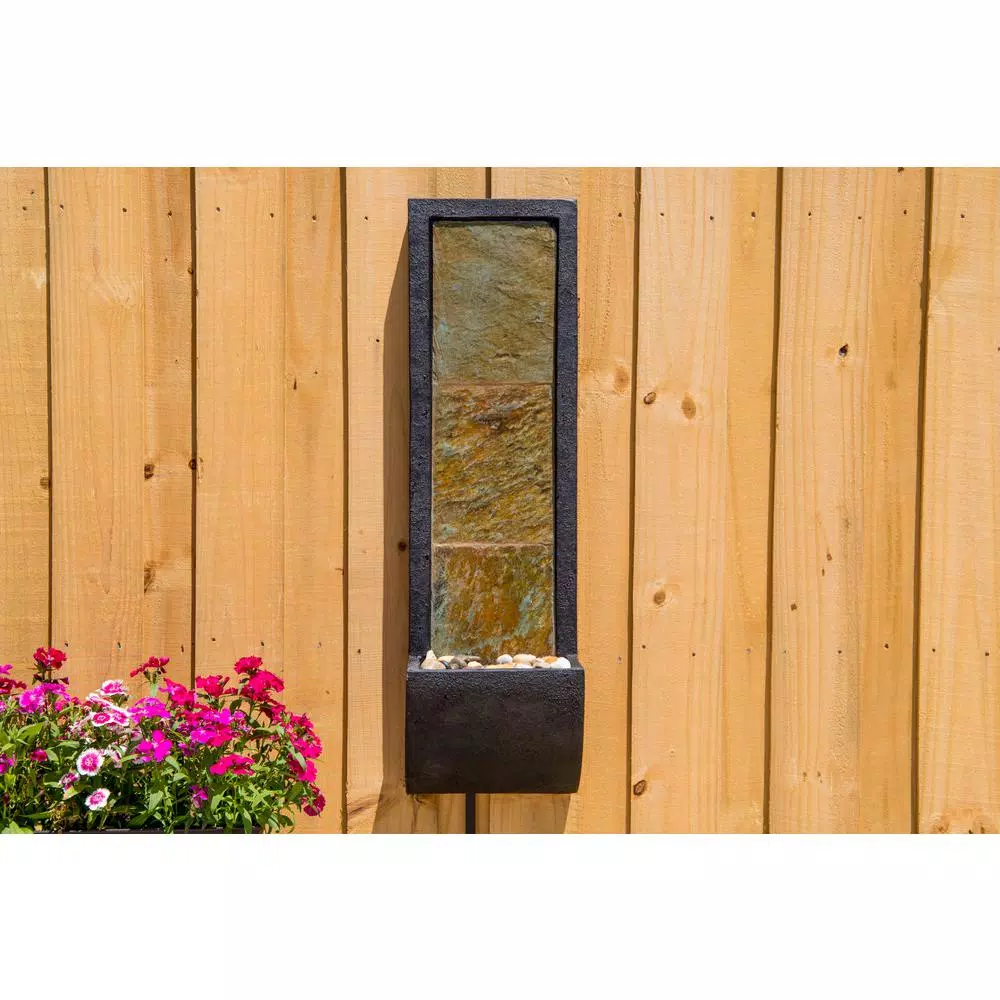 Kenroy Home Triptych Resin and Slate Indoor/Outdoor Wall Fountain, 37 in.