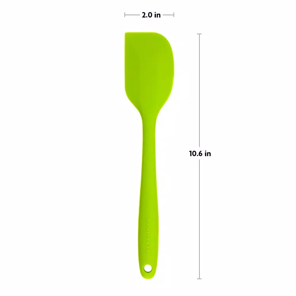Ovente Premium Silicone Spatula with Stainless Steel Core, Heat Resistant up to 500°F, BPA-Free, Green