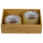 Unbranded Natural Bamboo Drawer Organizer - Rustic Wooden Storage Box for Office, Kitchen, and Bathroom thumbnail 2