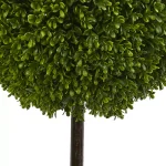 Nearly Natural 3 ft. Artificial Boxwood Ball Topiary Tree in Sand Colored Oval Planter thumbnail 2
