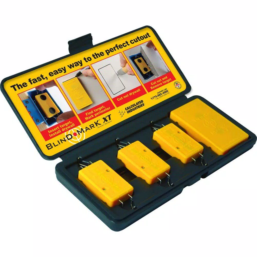 Calculated Industries Blind Mark Drywall Electrical Box Locating Tool Kit, 4-Piece Set