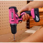 Apollo 10.8V Cordless Drill Driver Kit with 30-Piece Accessory Set, Pink thumbnail 3