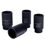 Powerbuilt Axle Nut Socket Kit, 4-Piece Impact Rated Chrome Vanadium Set thumbnail 2