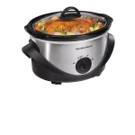 Hamilton Beach 4 Qt. Black Chrome Slow Cooker with 3 Heat Settings and Glass Lid thumbnail 1