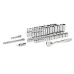 Milwaukee 3/8 in. Drive SAE/Metric Ratchet and Socket Set, 56-Piece Mechanics Tool Kit thumbnail 8