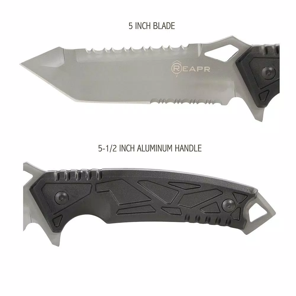 Sheffield REAPR Javelin Fixed Blade Knife with 5 in. Serrated Chisel Tanto Blade