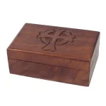 Stonebriar Collection Natural Wood Trinket Box with Carved Cross and Hinged Lid thumbnail 3
