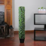 Northlight 37.5 in. Potted Artificial 2-Tone Boxwood Column Topiary Tree thumbnail 2