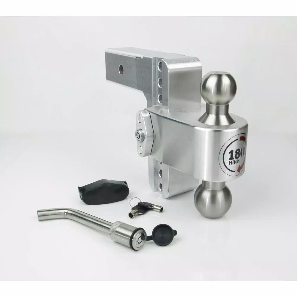 Weigh Safe 180-Hitch Adjustable Aluminum Ball Mount with Keyed Alike Receiver Pin