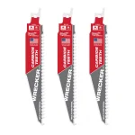 Milwaukee WRECKER 6 in. 6 TPI Carbide Teeth Multi-Material Reciprocating Saw Blade (3-Pack) thumbnail 5