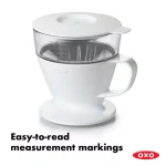 OXO Good Grips 1.5-Cup Pour-Over Coffee Maker with Water Tank, White thumbnail 4