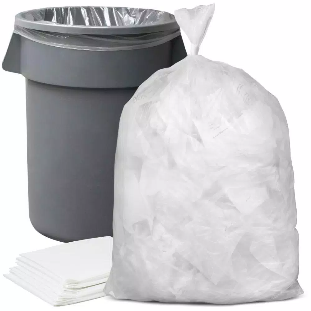 Plasticplace 55-60 Gallon Clear Heavy Duty Trash Bags, 1.5 Mil Thickness, 50 Count Case