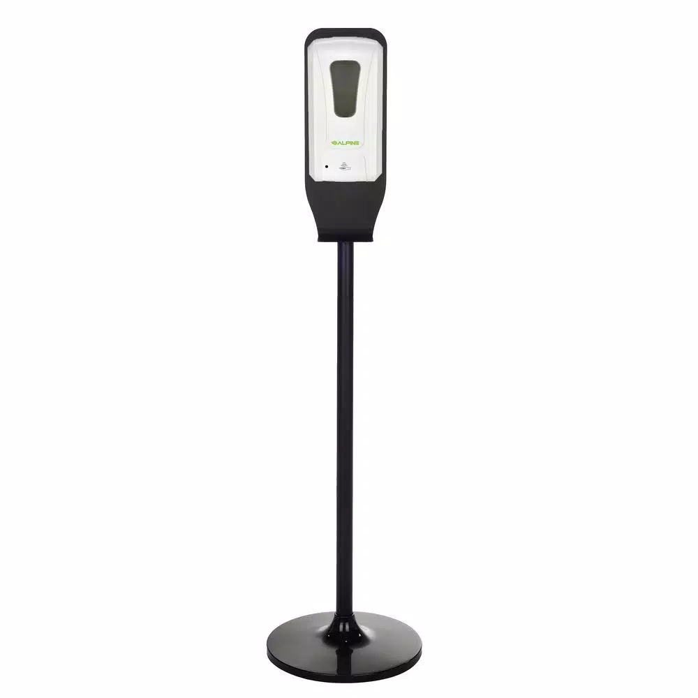 Alpine Industries 1200ml Automatic Foam Hand Sanitizer Dispenser with Floor Stand, White