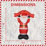 Fraser Hill Farm 10 ft. Santa Claus Inflatable with HO HO HO Sign and White Lights thumbnail 3