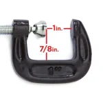 TEKTON 3-Piece Malleable Iron C-Clamp Set, 1 in. to 3 in. thumbnail 5