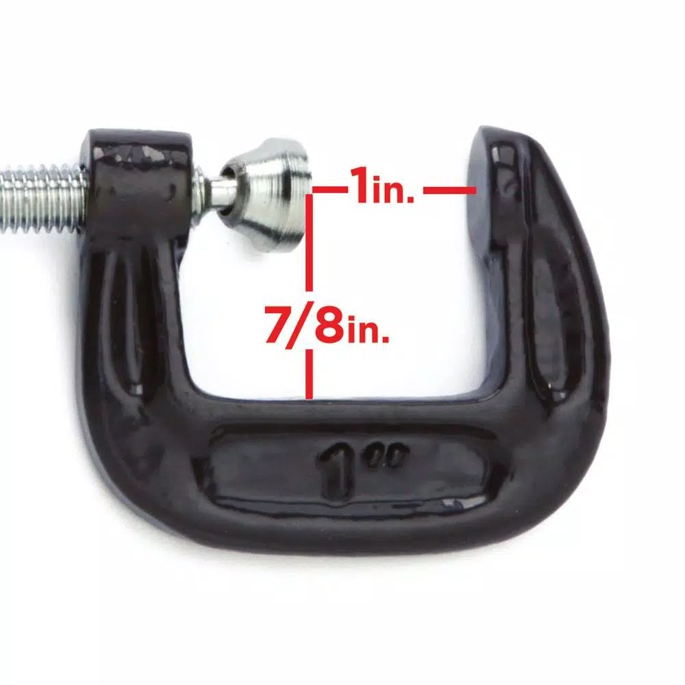 TEKTON 3-Piece Malleable Iron C-Clamp Set, 1 in. to 3 in.