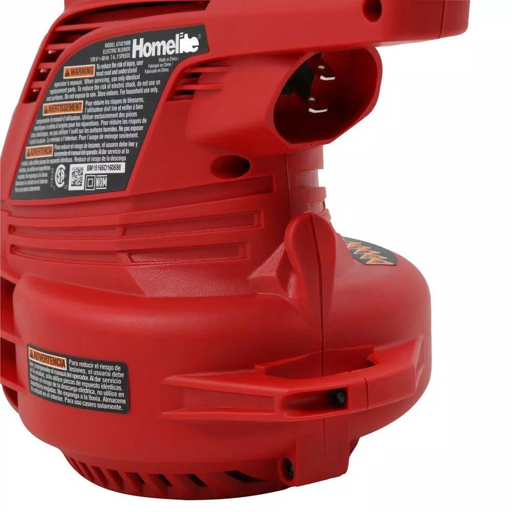 Homelite 7 Amp Electric Handheld Leaf Blower and Sweeper, 150 MPH, 233 CFM