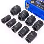 Stark 1 in. Drive Jumbo Truck Deep Impact Socket Set, 10-Piece Metric Set with Metal Case thumbnail 2