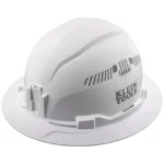 Klein Tools Vented Full Brim Style Hard Hat, Class C, Type 1, White thumbnail 1