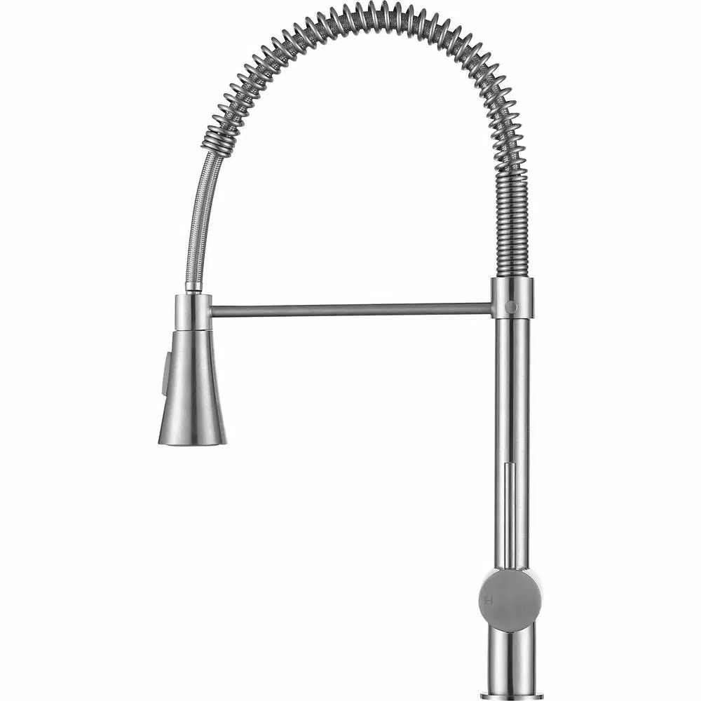 ANZZI Carriage Single Handle Kitchen Faucet, Brushed Nickel, Modern Deck Mount