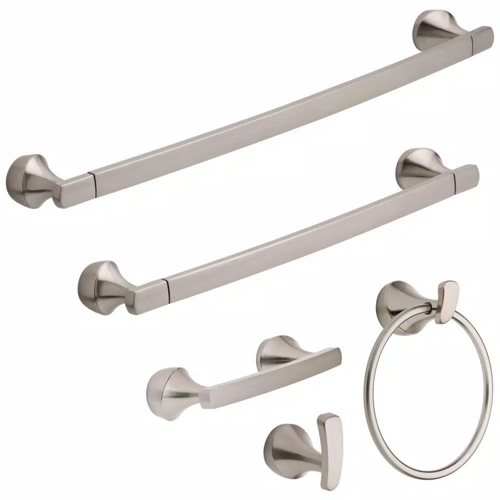 Delta Merge Single Towel and Robe Hook in SpotShield Brushed Nickel